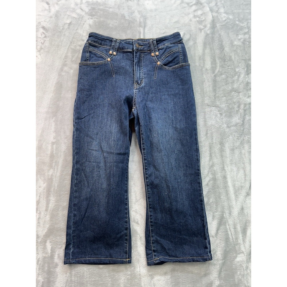 Judy Blue Jeans Womens Sz 7/28 Blue Straight Leg Short Length Mid Rise Denim